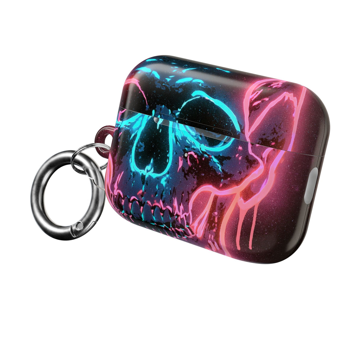 Neon Drip Skull · Hard Case for AirPods & AirPods Pro · Black