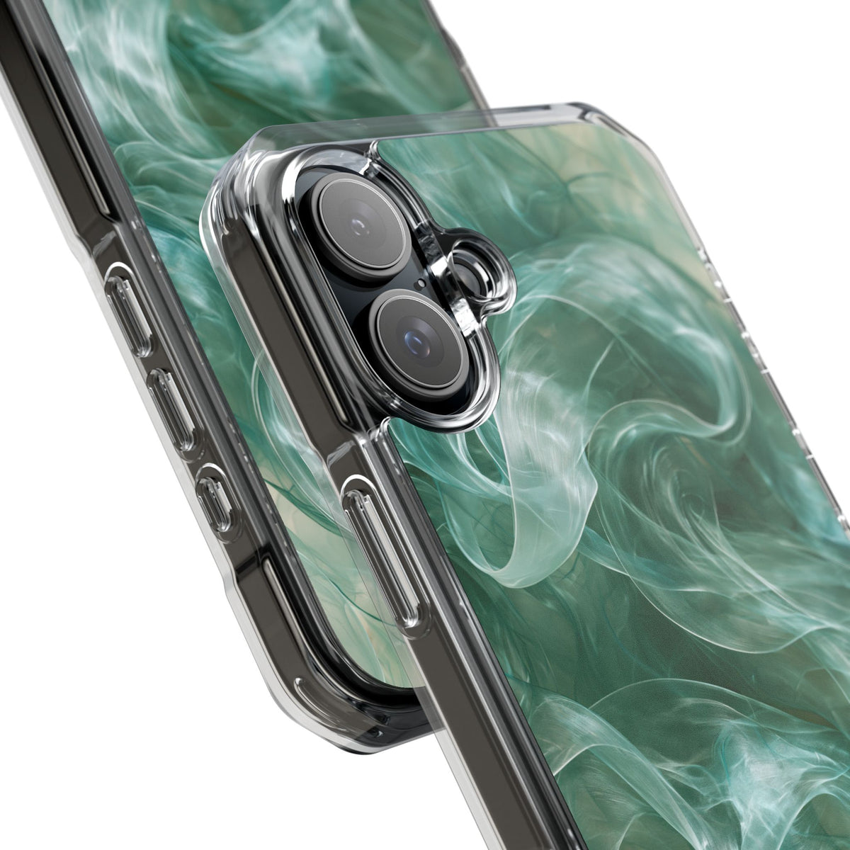 Translucent Aqua Flow · Clear Impact Magnetic Phone Case for iPhone · Teal