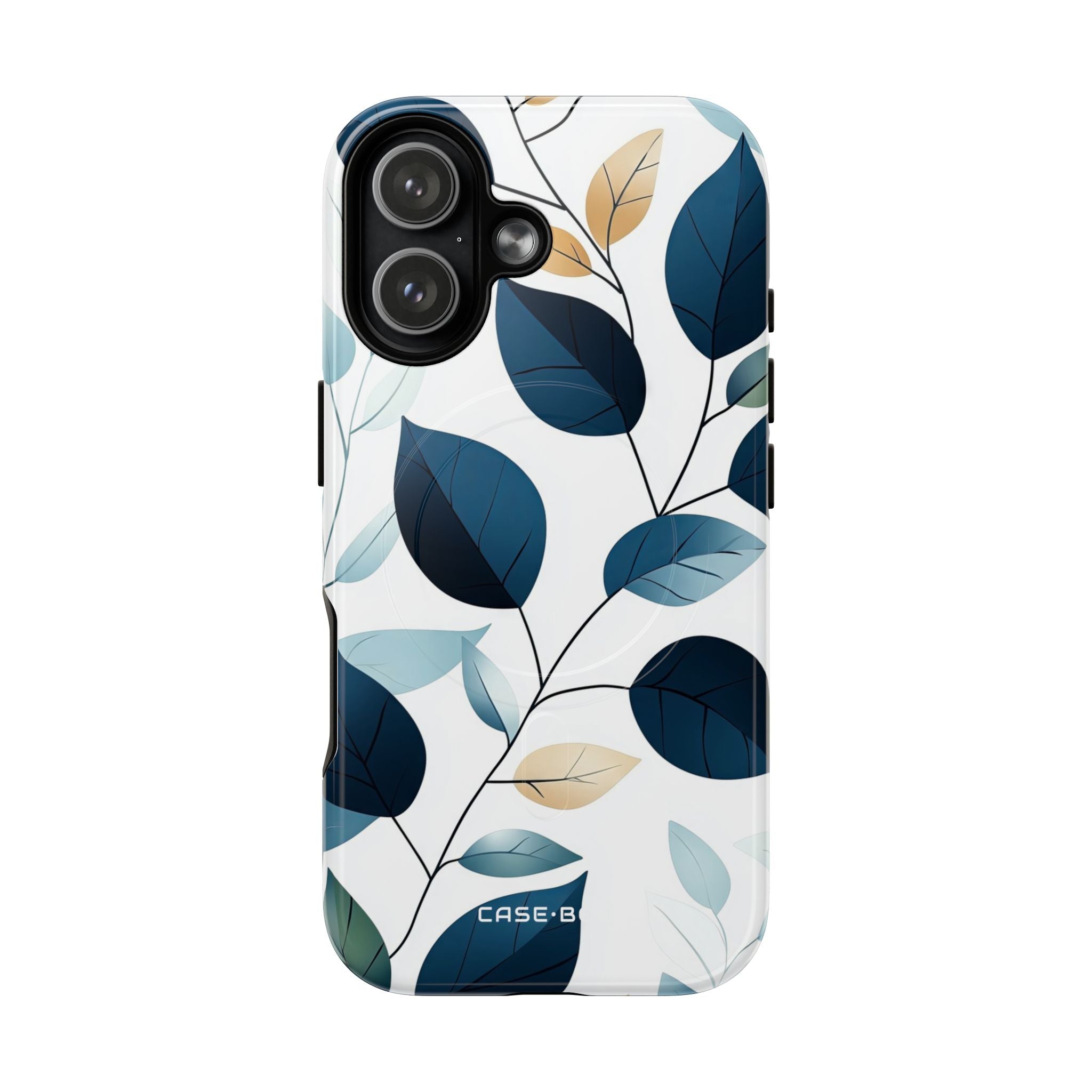 Navy Leaf Veins iPhone 17 Case - Tough+ - CASE•BOB