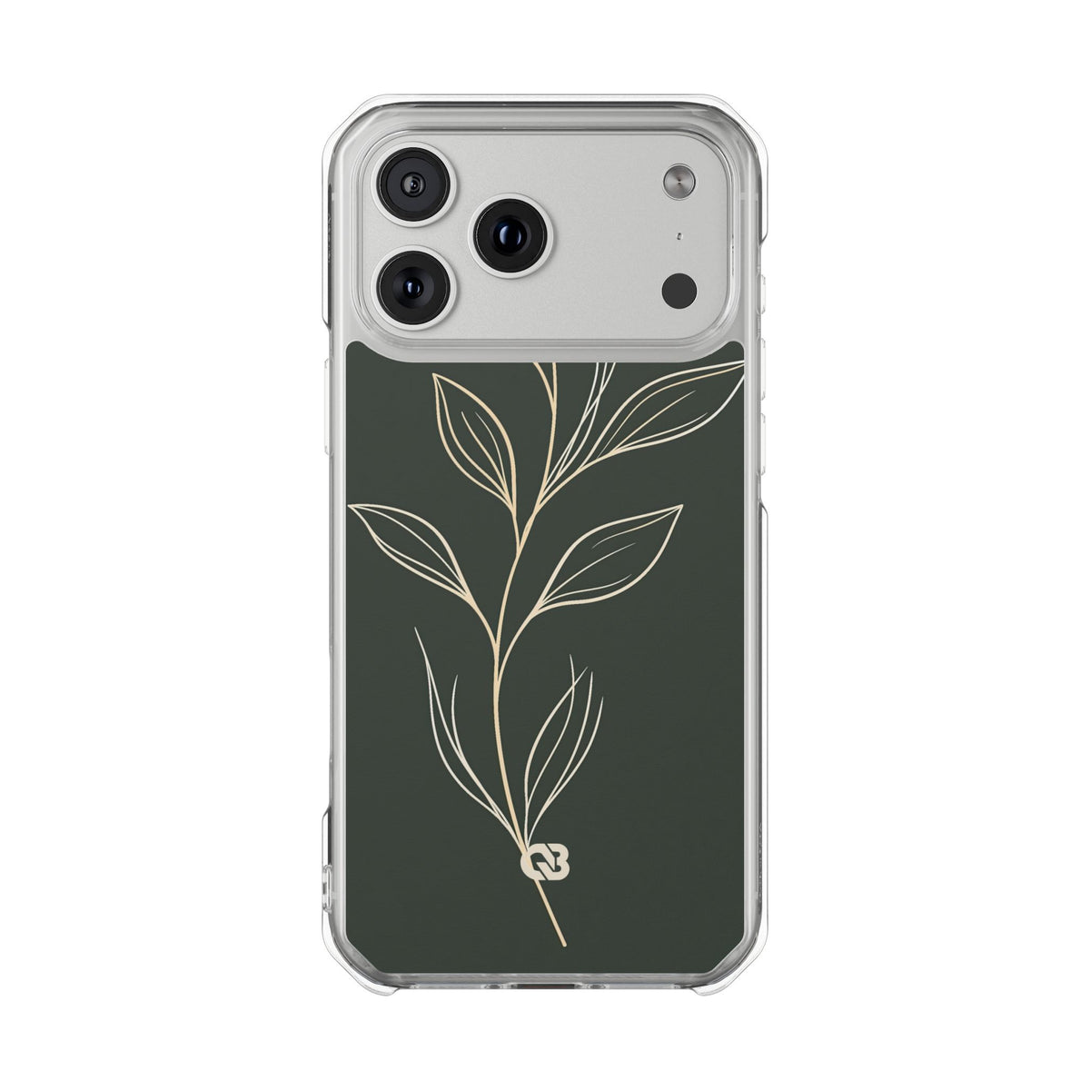 Minimal Botanical Stem · Clear Impact Magnetic Phone Case for iPhone ·  Green