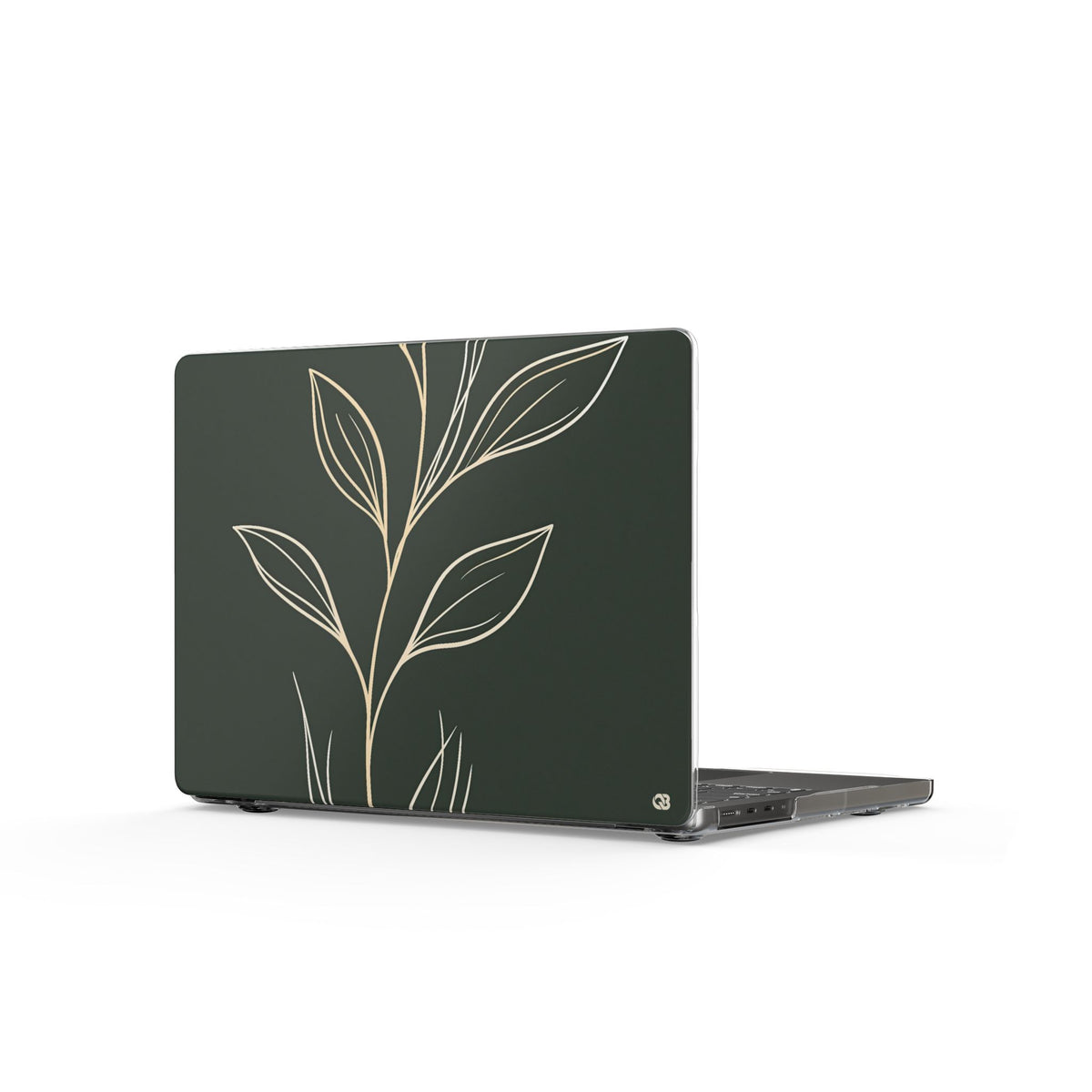 Minimal Botanical Stem · Clear Hard Case for MacBook · Green
