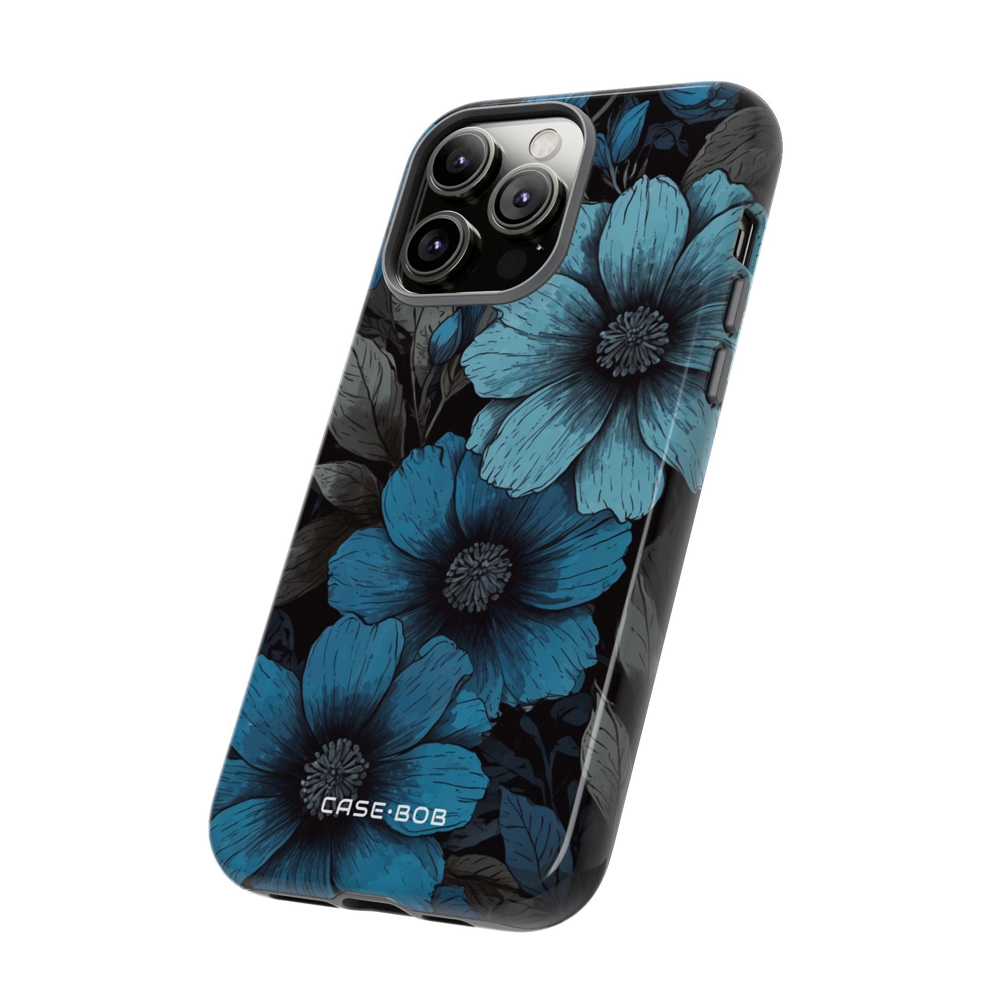Blå Petal Radiance iPhone 14 Pro Max Cover - Tough