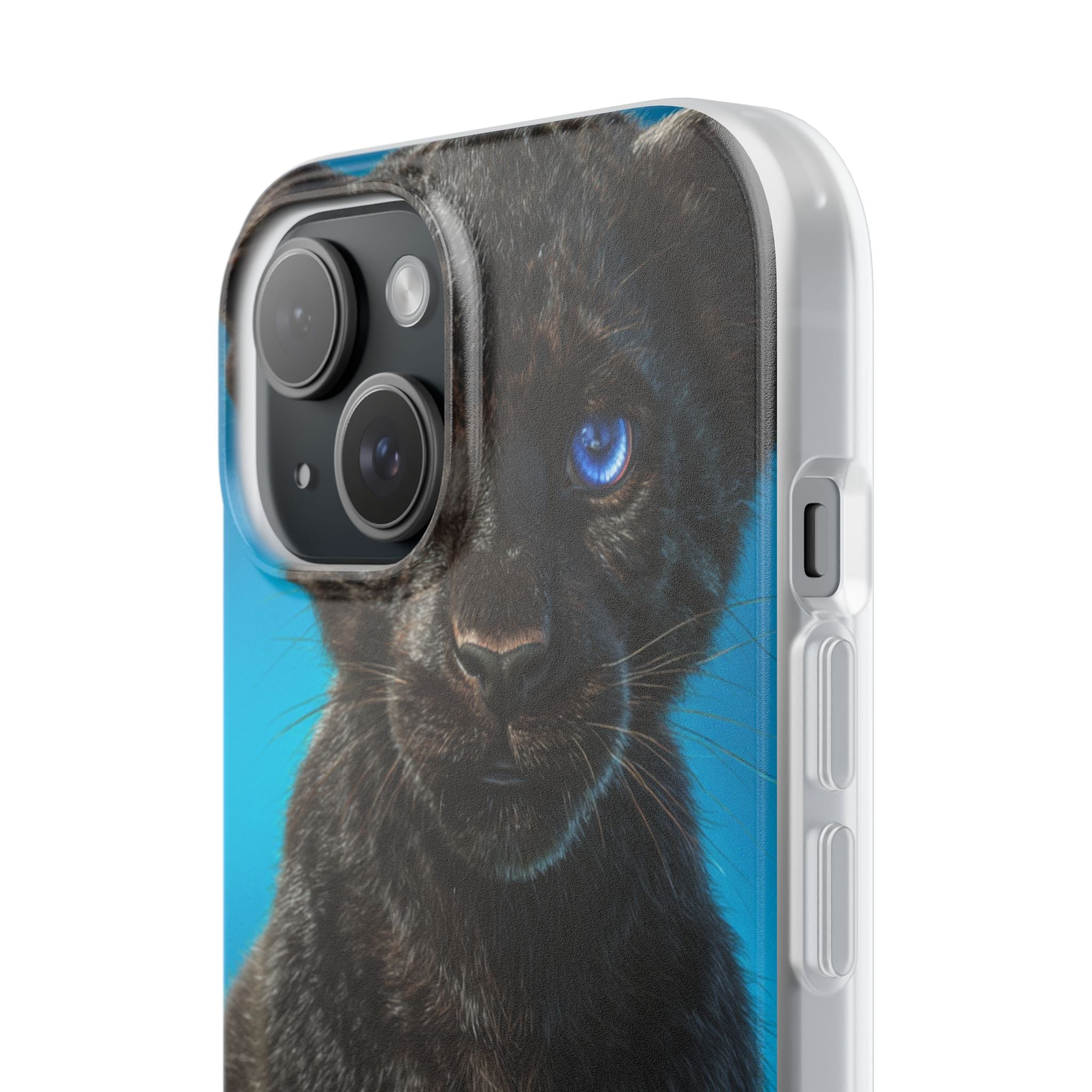Sapphire Gaze Panther · Soft Phone Case for iPhone