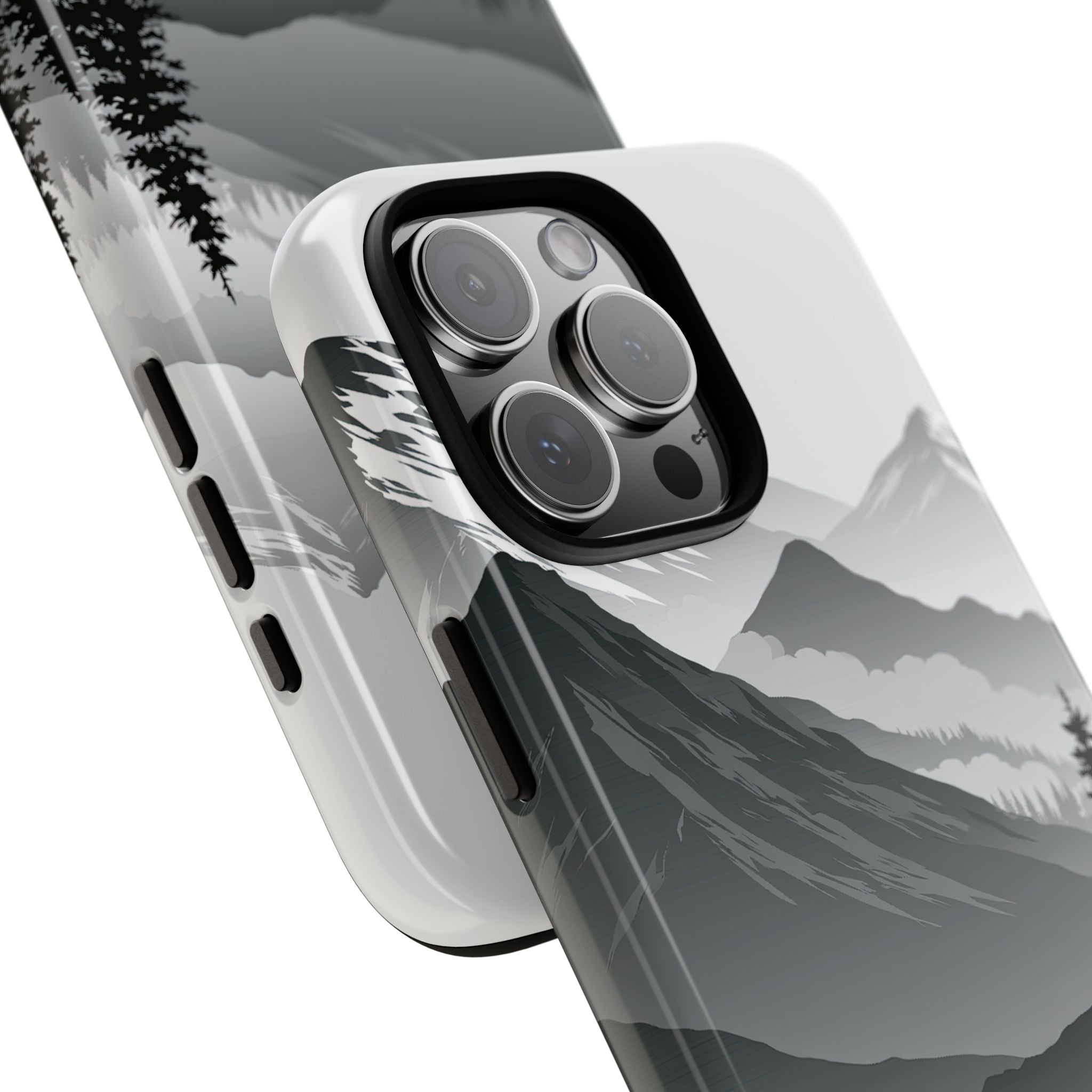 Grey Tough Phone Case for iPhone - Granite Ridge Mist