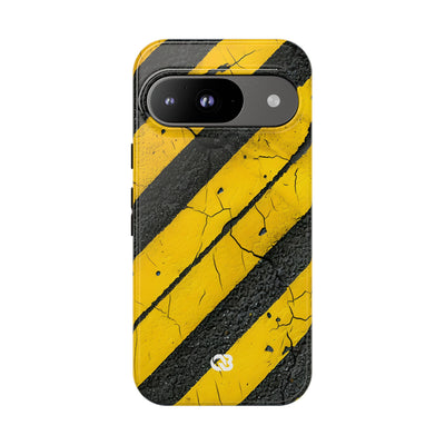 Cracked Hazard Stripes · Tough Phone Case for Google Pixel