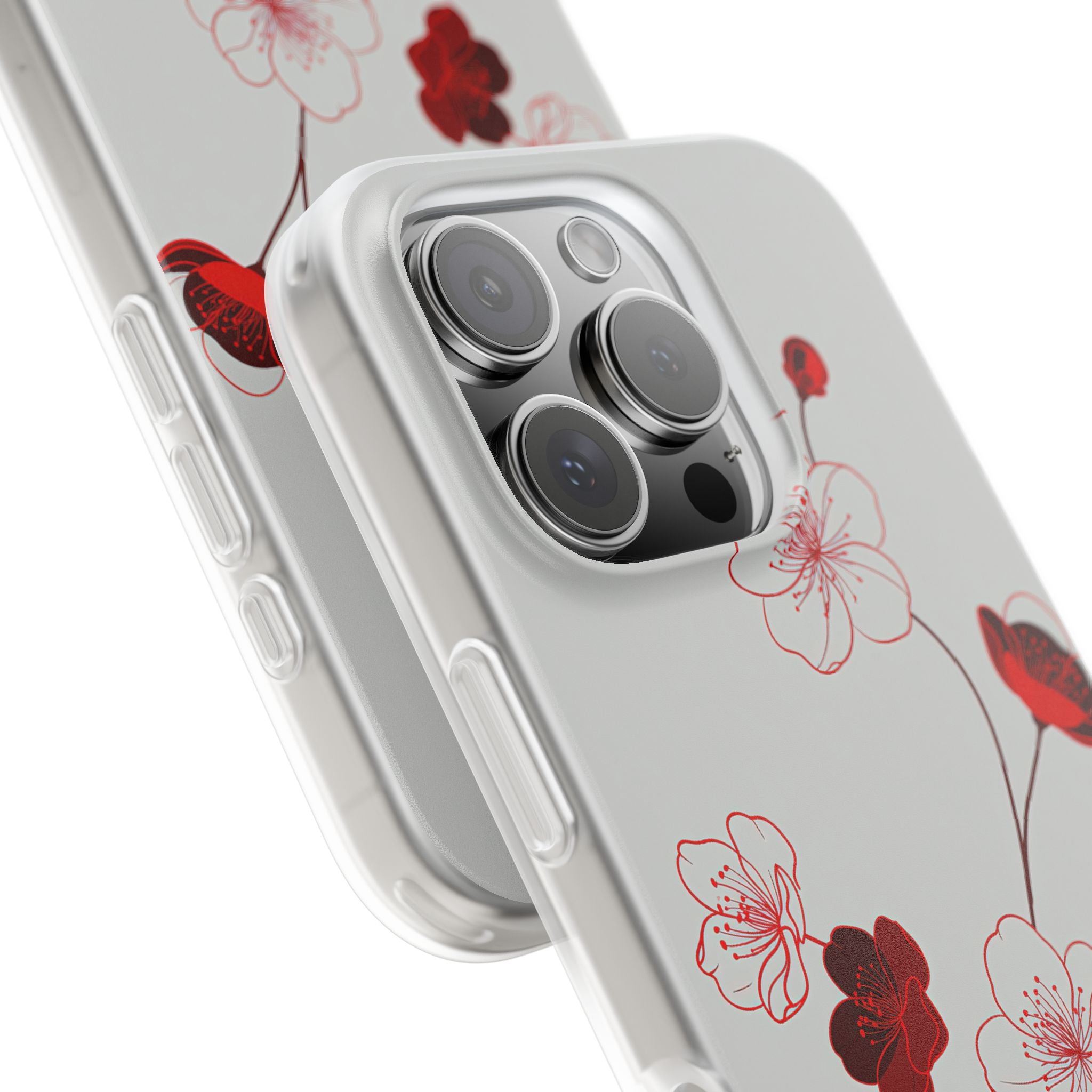 Red Lite Phone Case for iPhone - Kyoto Ember Bloom