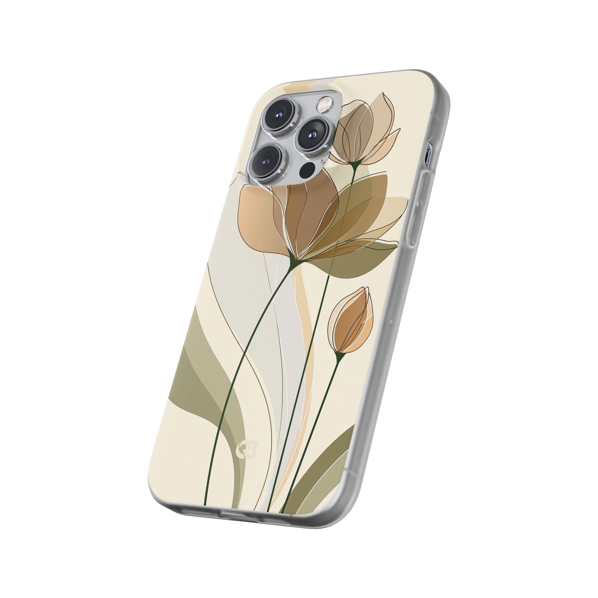 Beige Lite Phone Case for iPhone - Muted Ochre Petals