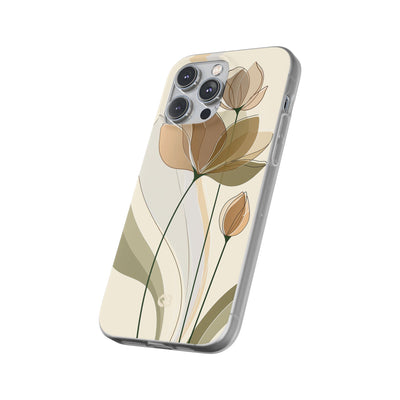 Beige Lite Phone Case for iPhone - Muted Ochre Petals