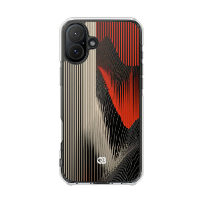 Red Impact MagSafe Phone Case for iPhone - Crimson Pulse Topo