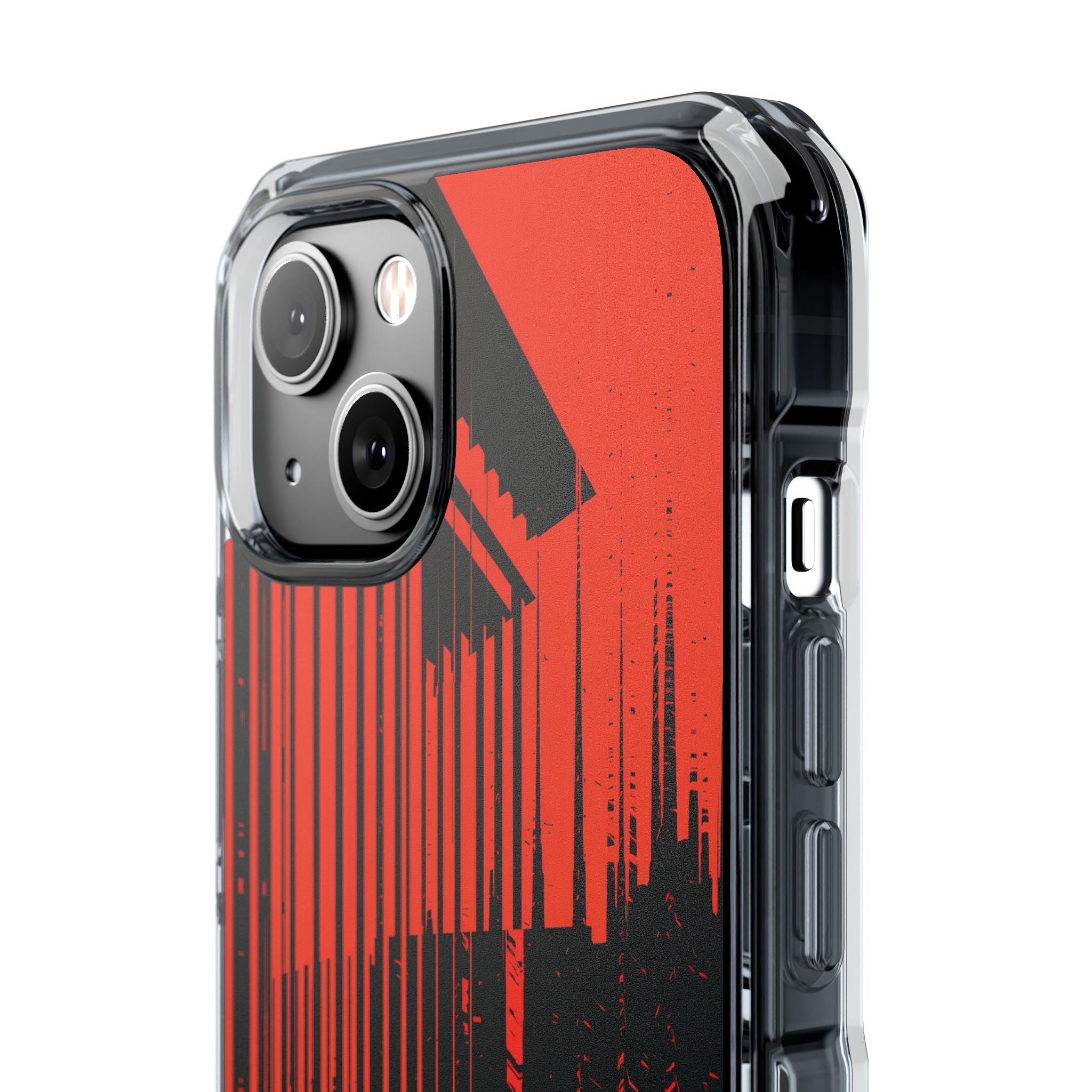 Red Impact MagSafe Phone Case for iPhone - Crimson Brutalist Distortion