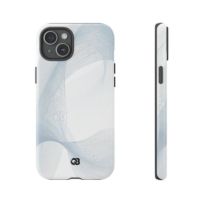 White Tough Phone Case for iPhone - Arctic Line Current