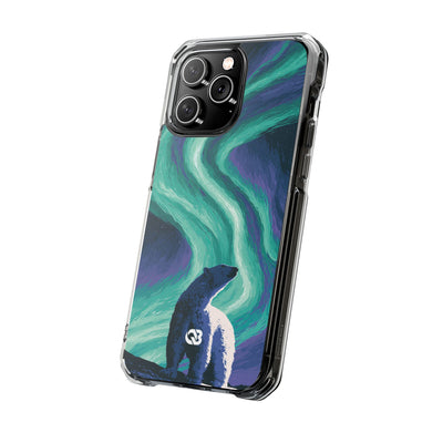 Arctic Aurora Bear · Clear Impact Magnetic Phone Case for iPhone · Teal
