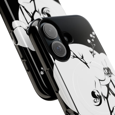 Black Tough 2.0 Magsafe Phone Case for iPhone - Lunar Orchid Grid
