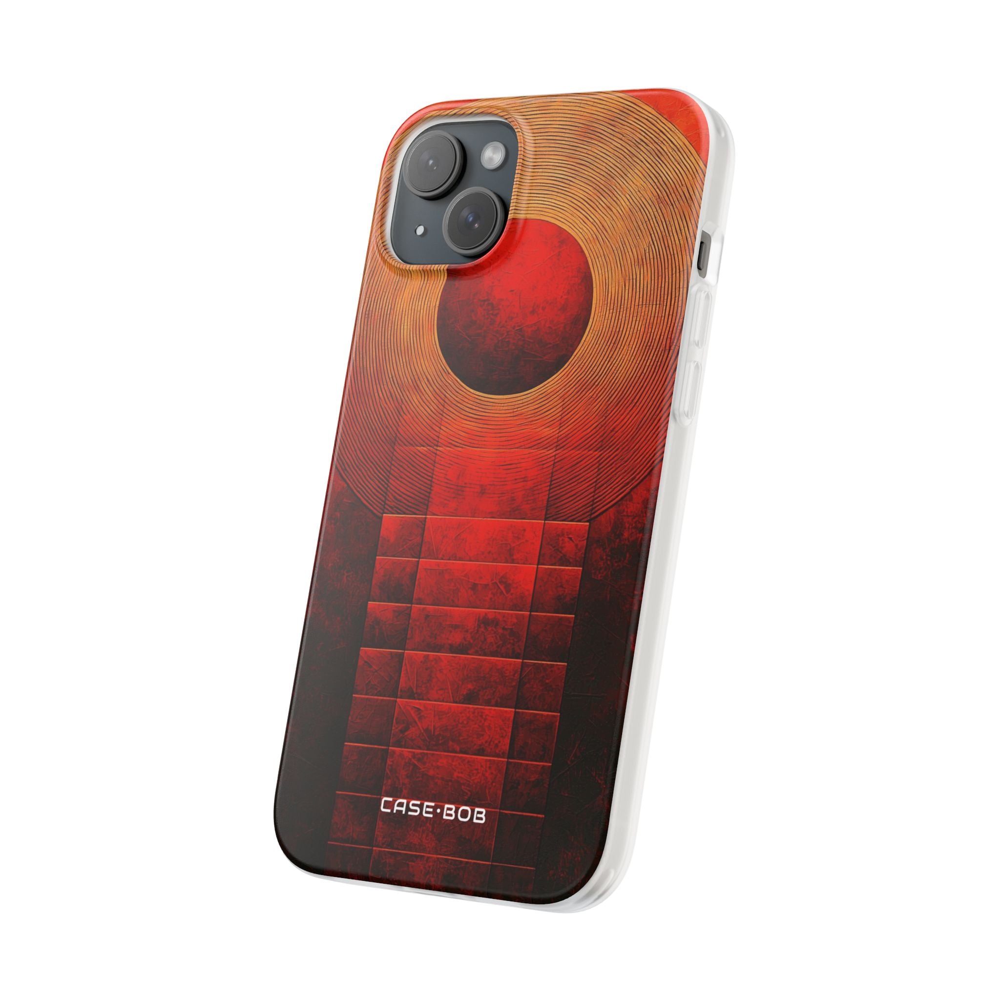 Crimson Orbit iPhone 15 Plus Cover - Blød