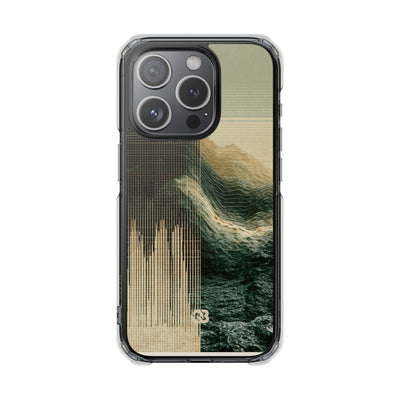 Beige Impact MagSafe Phone Case for iPhone - Veridian Data Ridge