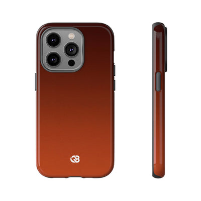 Orange Tough Phone Case for iPhone - Obsidian Ember Fade