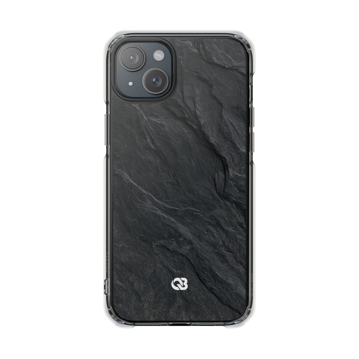 Dark Slate Strata · Clear Impact Magnetic Phone Case for iPhone ·  Black