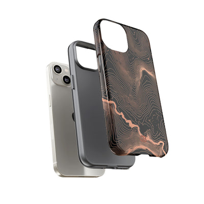 Orange Tough Phone Case for iPhone - Salmon Ridge Topo