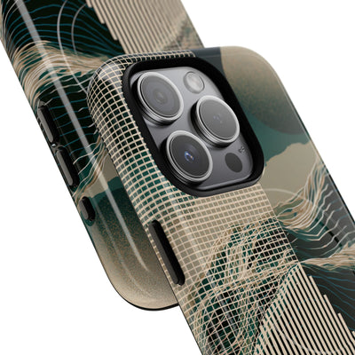 Green Tough 2.0 Magsafe Phone Case for iPhone - Lunar Moss Topography