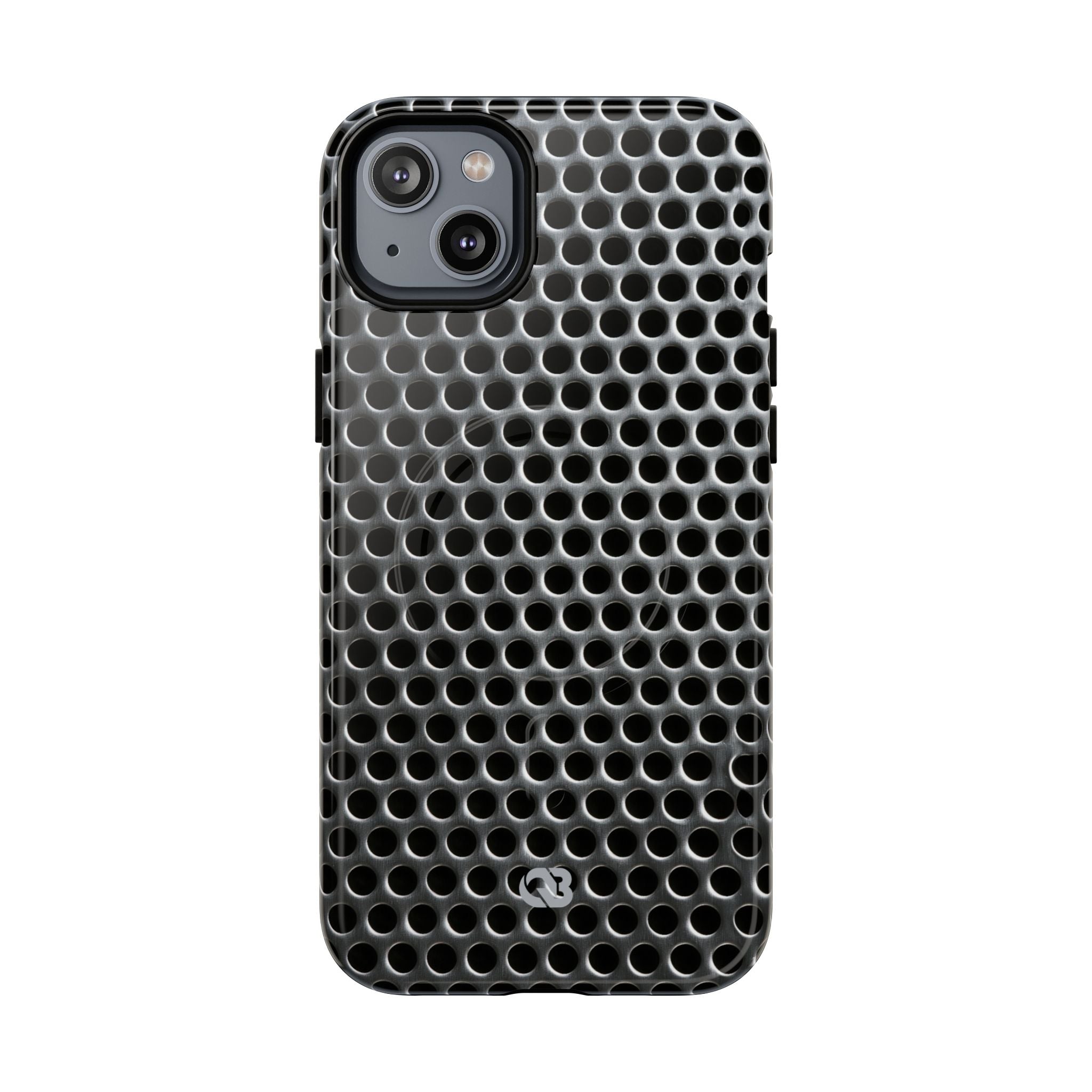 Silver Tough 2.0 Magsafe Phone Case for iPhone - Brutalist Steel Mesh