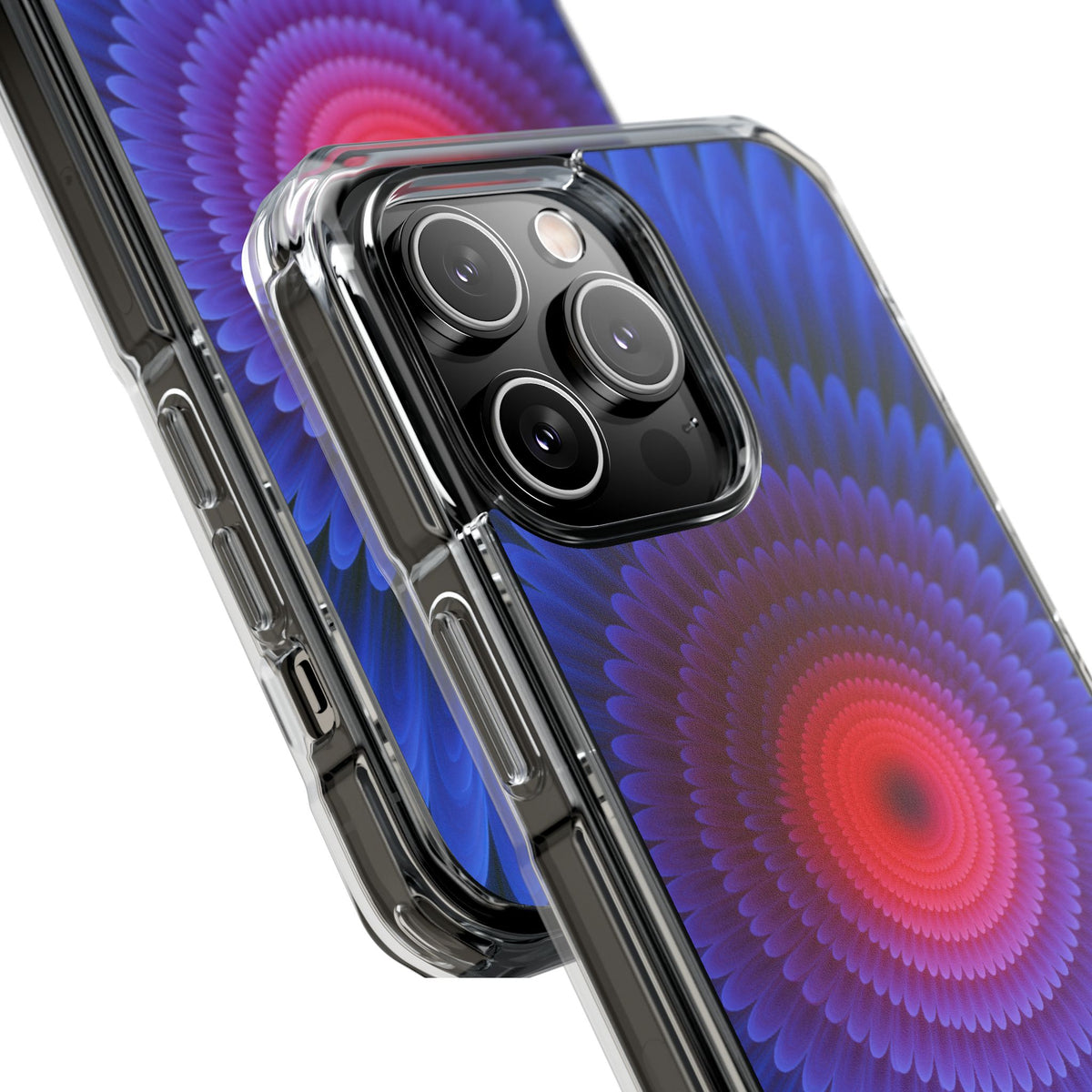 Radial Spectrum Bloom · Clear Impact Magnetic Phone Case for iPhone · Blue