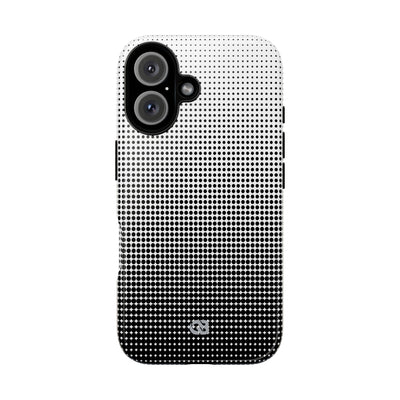 Black Tough Phone Case for iPhone - Obsidian Halftone Flux