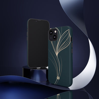 Botanical Contour · Tough Phone Case for iPhone · Teal