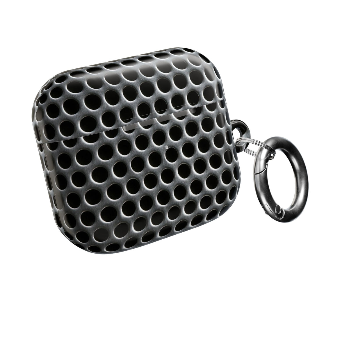 Brushed Perforated Steel · Hard Case for AirPods & AirPods Pro · Silver