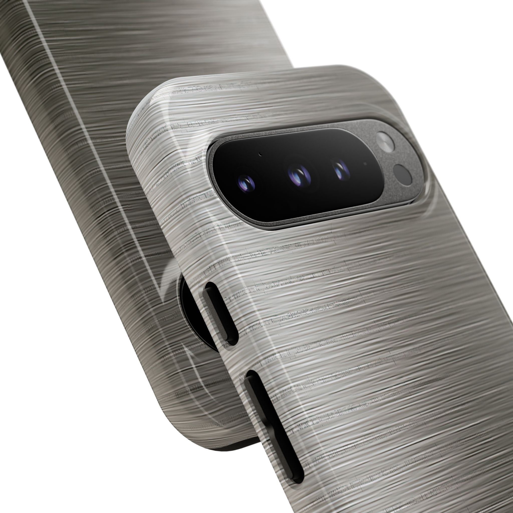 Grey Tough Phone Case for Google Pixel - Brushed Industrial Steel