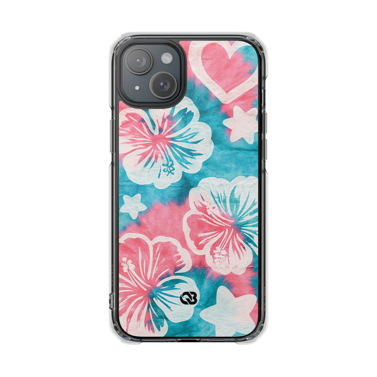 Tropical Hibiscus Bloom · Clear Impact Magnetic Phone Case for iPhone · Teal