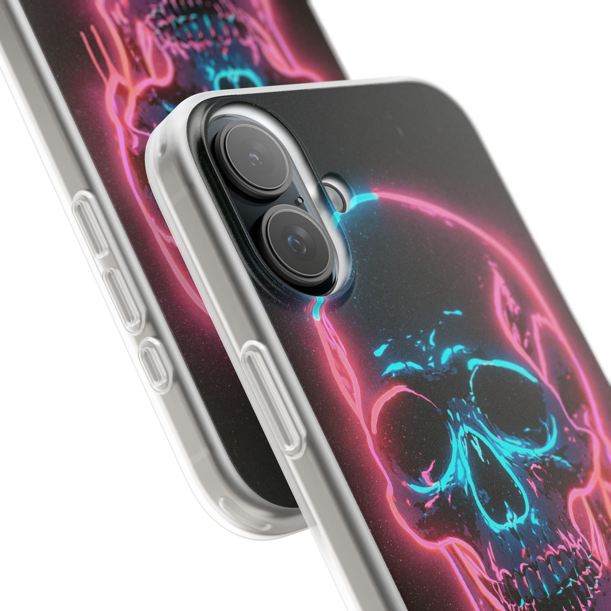 Neon Drip Skull · Lite Phone Case for iPhone ·  Black