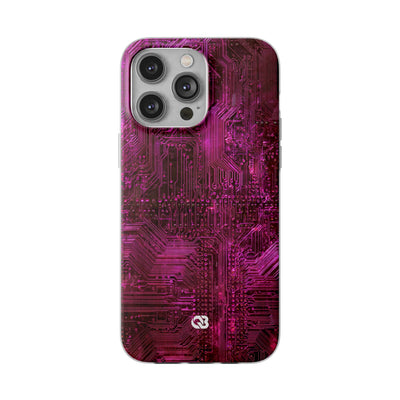 Magenta Circuit Trace · Lite Phone Case for iPhone ·  Pink