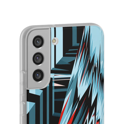 Blue Lite Phone Case for Samsung - Glitch Peak Cyan