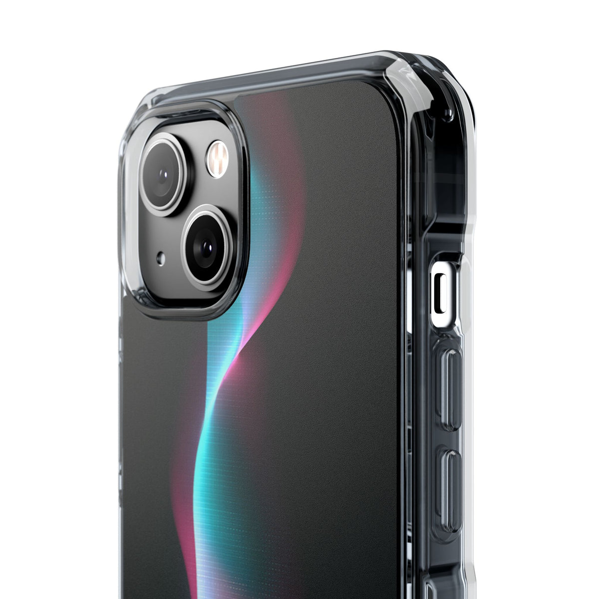 Neon Pixel Flow · Clear Impact Magnetic Phone Case for iPhone · Black