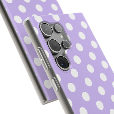 Lavender Polka Grid · Soft Phone Case for Samsung