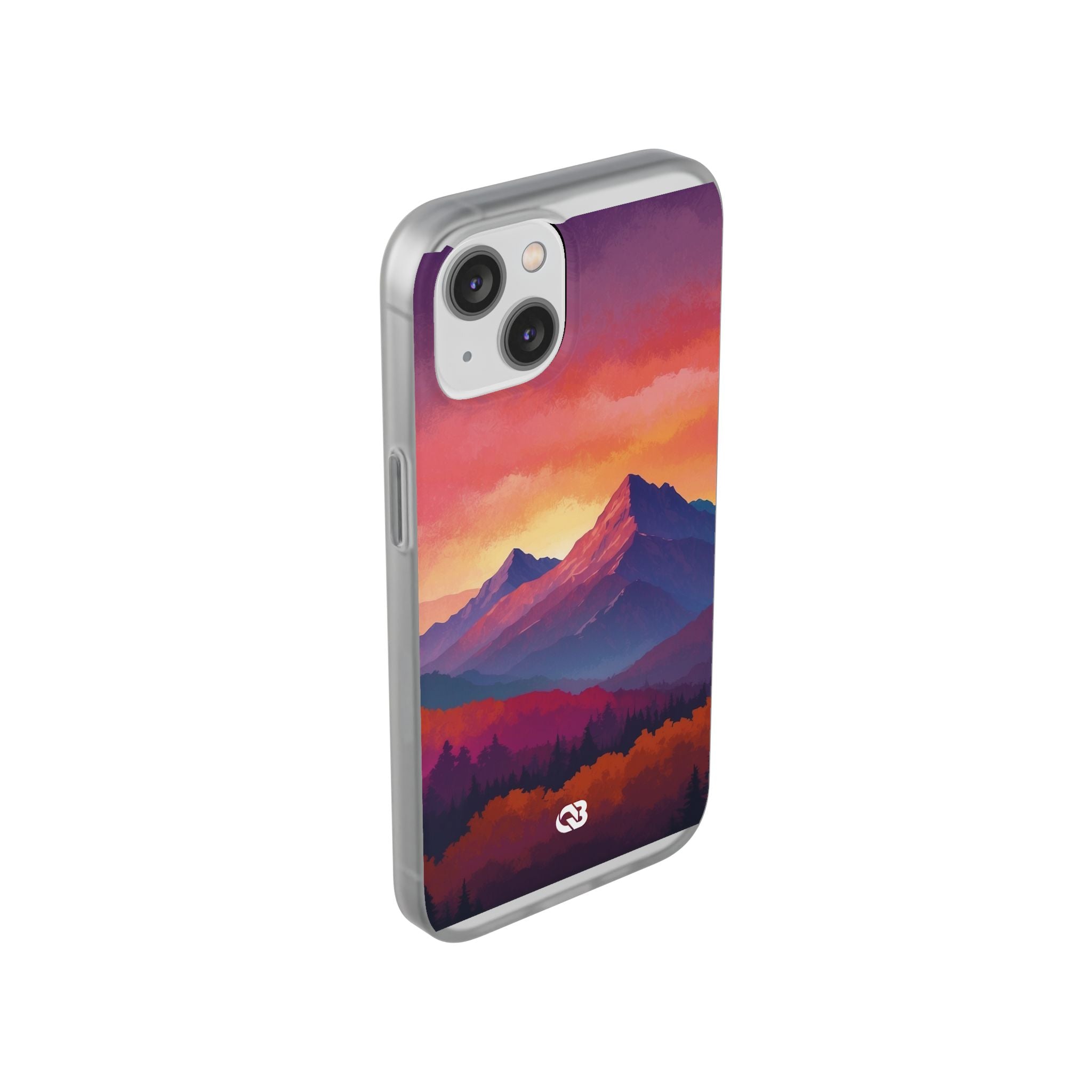 Crimson Mountain Dusk · Soft Custodia per iPhone