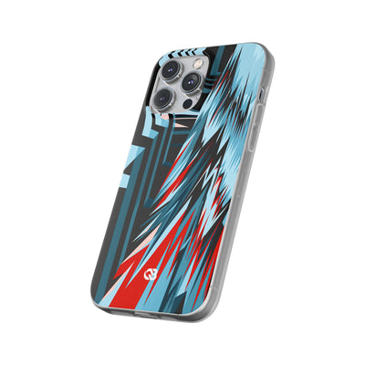 Blue Lite Phone Case for iPhone - Glitch Peak Cyan