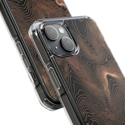 Orange Impact MagSafe Phone Case for iPhone - Salmon Ridge Topo