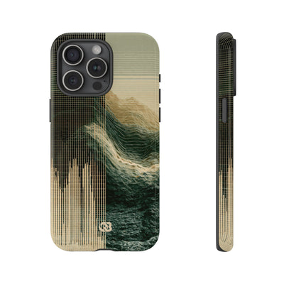 Beige Tough Phone Case for iPhone - Veridian Data Ridge