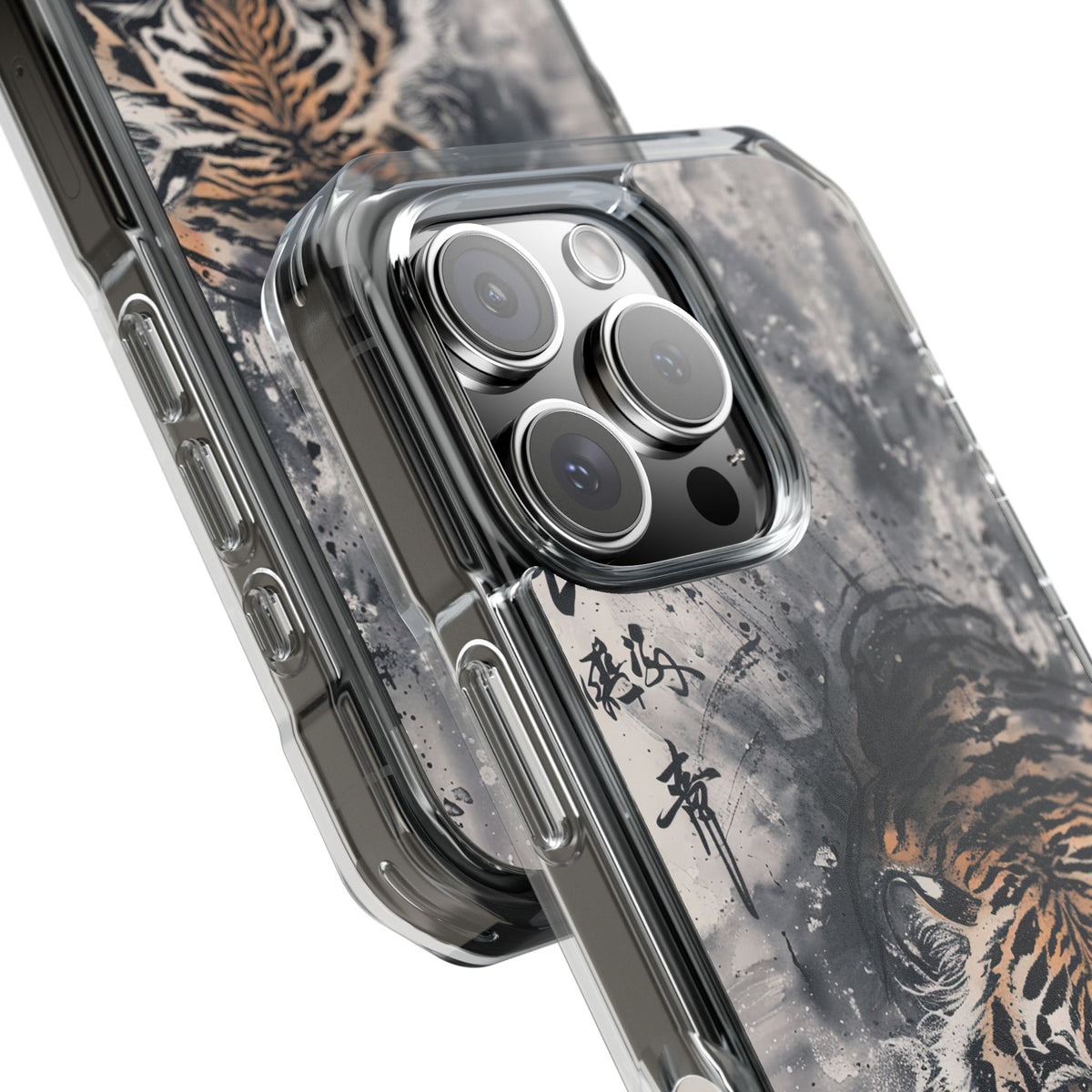 Fierce Ink Tiger · Clear Impact Magnetic Phone Case for iPhone · Beige