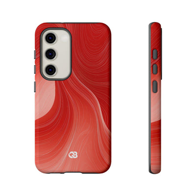 Red Tough Phone Case for Samsung - Crimson Silk Strands