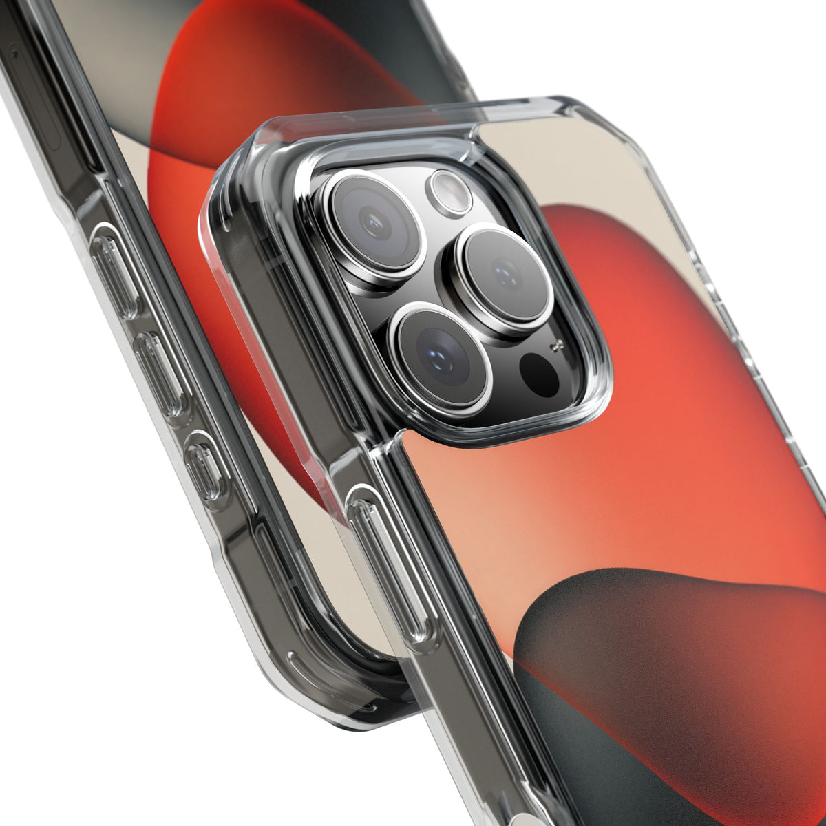 Translucent Crimson Form · Clear Impact Magnetic Phone Case for iPhone · Red
