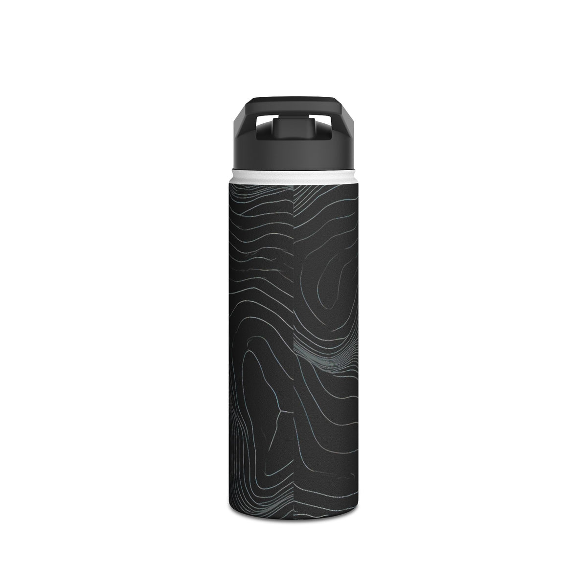 Obsidian Contour Elevation · Insulated Water Bottle · Black