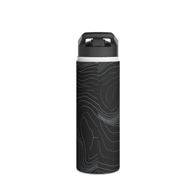 Obsidian Contour Elevation · Insulated Water Bottle · Black