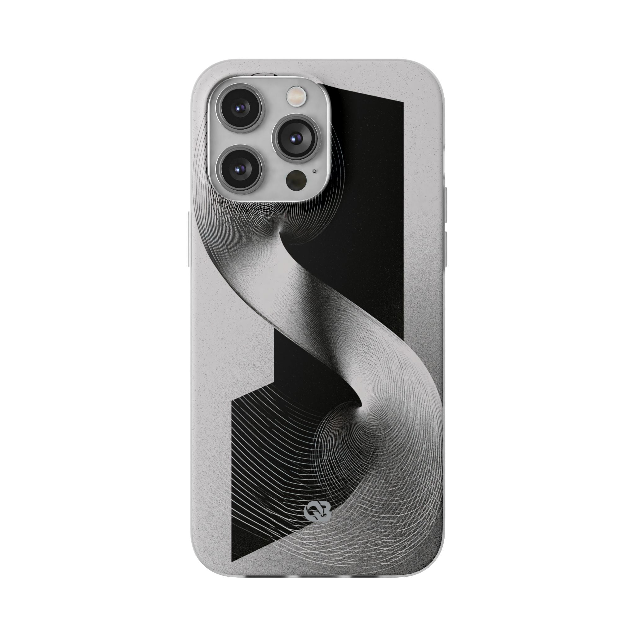 Grey Lite Phone Case for iPhone - Obsidian Moiré Wave
