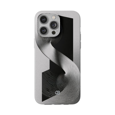 Grey Lite Phone Case for iPhone - Obsidian Moiré Wave