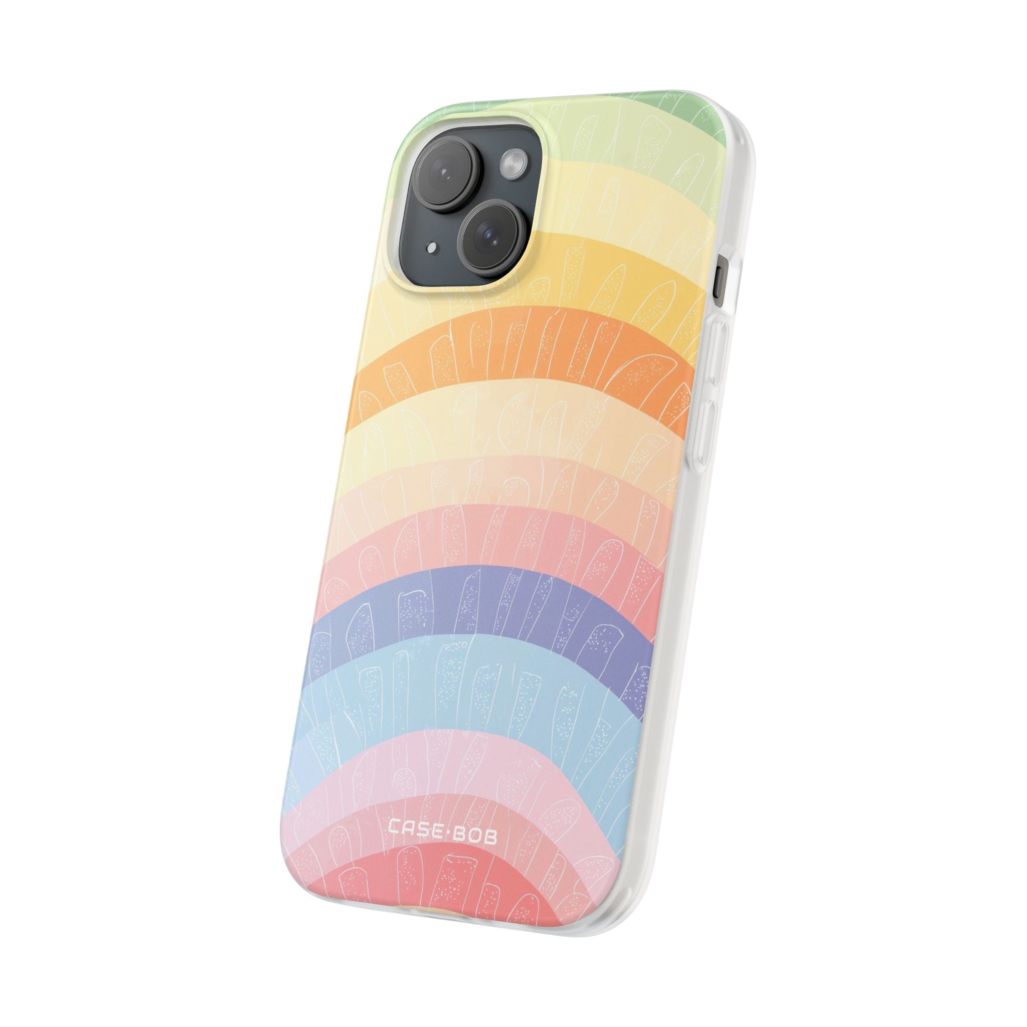 Pastel Rainbow Bands iPhone 15 Case - Soft