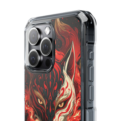Crimson Kitsune Spirit · Clear Impact Magnetic Phone Case for iPhone · Red