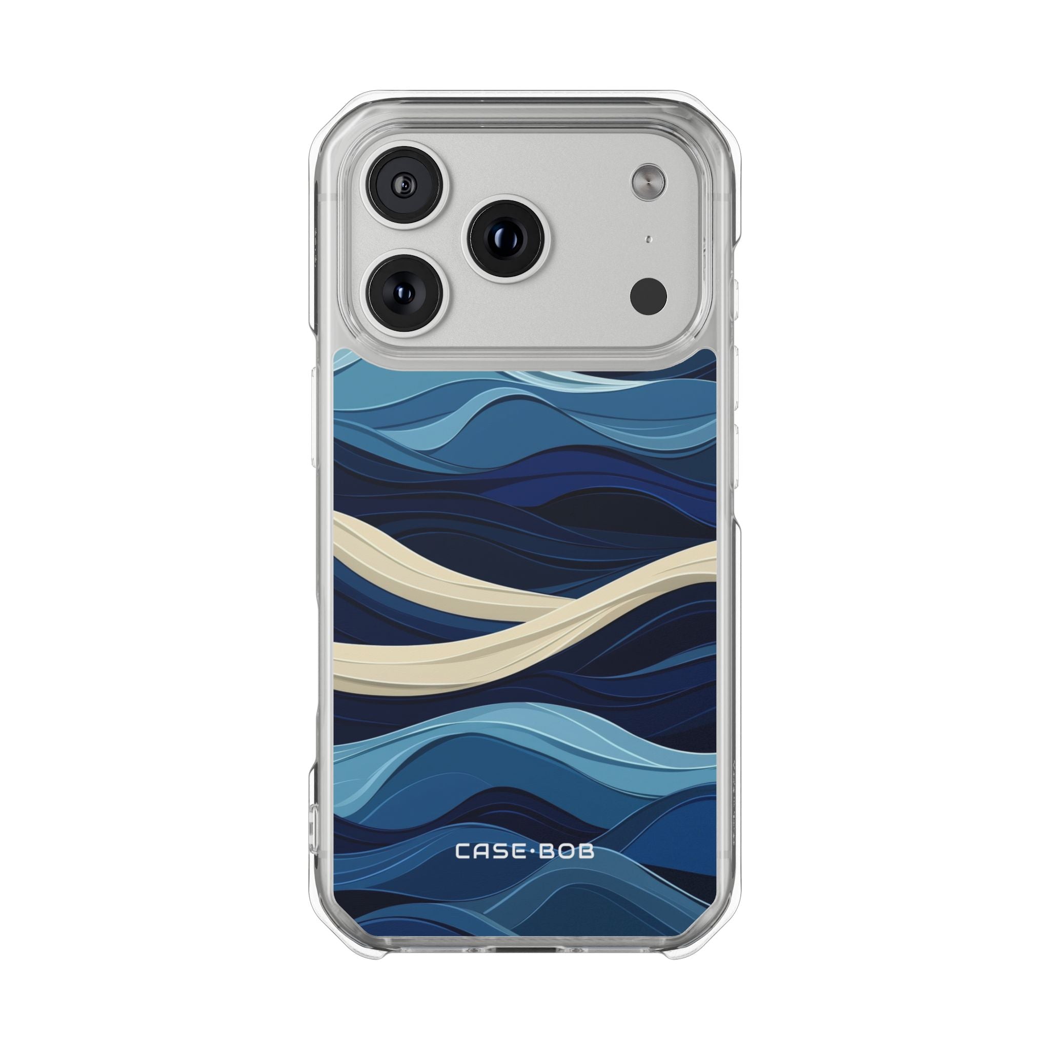 Wavy Bands Blue iPhone 17 Pro Case - Impact