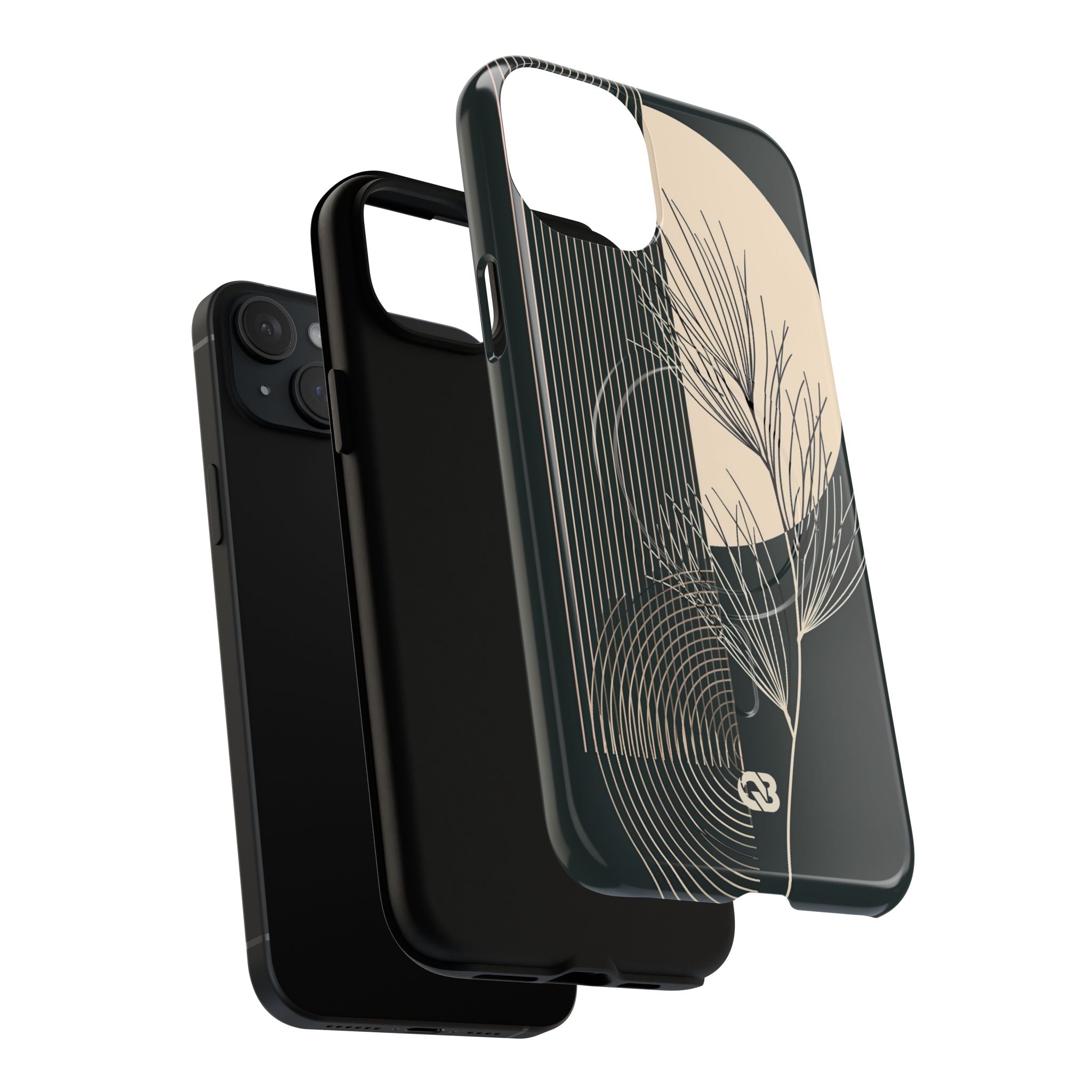 Black Tough 2.0 Magsafe Phone Case for iPhone - Obsidian Sand Willow